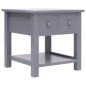 vidaXL Mesa auxiliar madera de Paulownia gris 40x40x40 cm