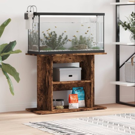 vidaXL Soporte para acuario madera ingeniería roble ahumado 80x35x60cm