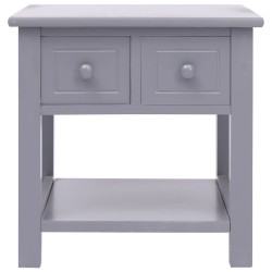 vidaXL Mesa auxiliar madera de Paulownia gris 40x40x40 cm