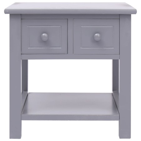 vidaXL Mesa auxiliar madera de Paulownia gris 40x40x40 cm
