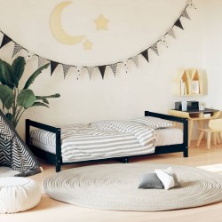 vidaXL Estructura de cama para niños madera de pino negro 80x160 cm