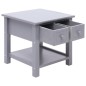 vidaXL Mesa auxiliar madera de Paulownia gris 40x40x40 cm