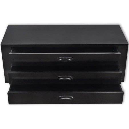 vidaXL Cajón de herramientas de metal con 3 cajones negro