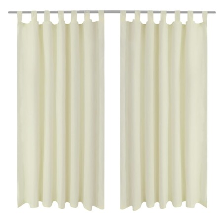 2 cortinas micro-satinadas con trabillas 140 x 175 cm