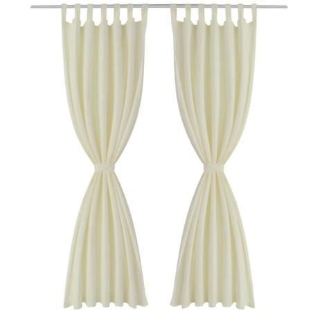 2 cortinas micro-satinadas con trabillas 140 x 175 cm