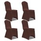 vidaXL Funda de silla elástica 4 unidades marrón vidaXL Funda de silla elástica 4 unidades marrón