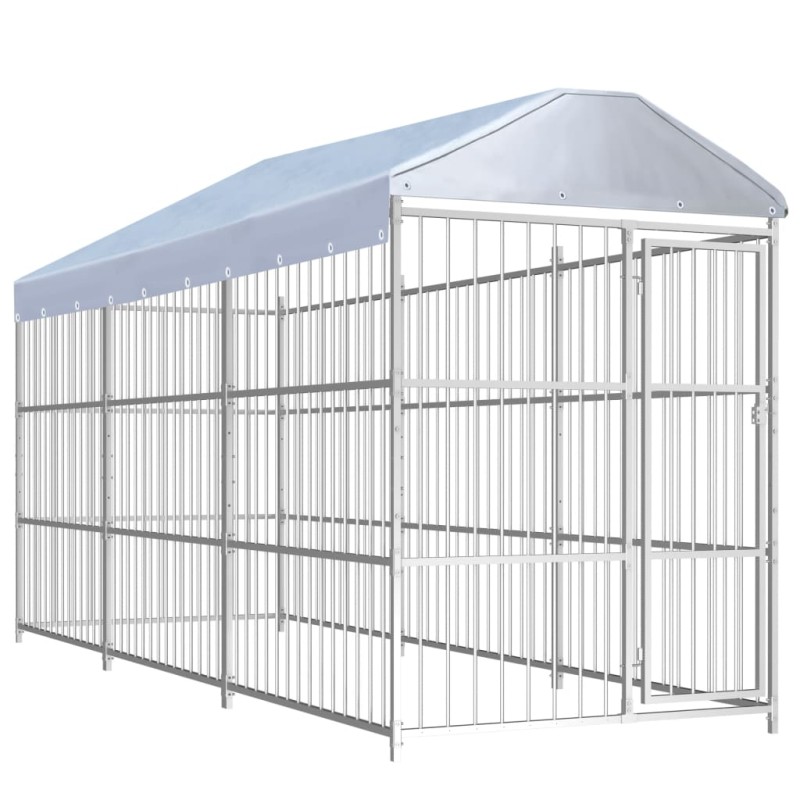 vidaXL Perrera de exterior con techo 450x150 cm