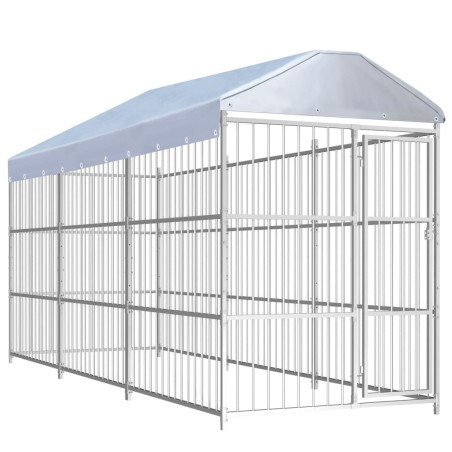 vidaXL Perrera de exterior con techo 450x150 cm