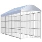 vidaXL Perrera de exterior con techo 450x150 cm