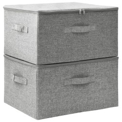 vidaXL Cajas de almacenaje 2 unidades tela gris 43x34x23 cm