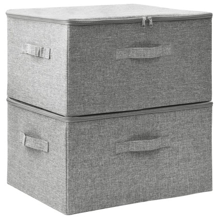vidaXL Cajas de almacenaje 2 unidades tela gris 43x34x23 cm
