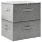 vidaXL Cajas de almacenaje 2 unidades tela gris 43x34x23 cm vidaXL Cajas de almacenaje 2 unidades tela gris 43x34x23 cm