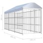 vidaXL Perrera de exterior con techo 450x150 cm