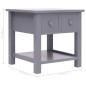 vidaXL Mesa auxiliar madera de Paulownia gris 40x40x40 cm