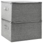 vidaXL Cajas de almacenaje 2 unidades tela gris 43x34x23 cm vidaXL Cajas de almacenaje 2 unidades tela gris 43x34x23 cm