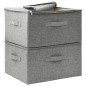 vidaXL Cajas de almacenaje 2 unidades tela gris 43x34x23 cm vidaXL Cajas de almacenaje 2 unidades tela gris 43x34x23 cm