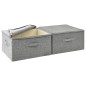 vidaXL Cajas de almacenaje 2 unidades tela gris 43x34x23 cm vidaXL Cajas de almacenaje 2 unidades tela gris 43x34x23 cm