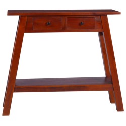 vidaXL Mesa consola clásica de madera maciza caoba marrón 90x30x75cm 