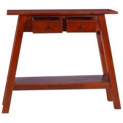 vidaXL Mesa consola clásica de madera maciza caoba marrón 90x30x75cm 
