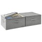 vidaXL Cajas de almacenaje 2 unidades tela gris 43x34x23 cm vidaXL Cajas de almacenaje 2 unidades tela gris 43x34x23 cm