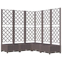 vidaXL Jardinera con enrejado PP marrón 120x120x121,5 cm