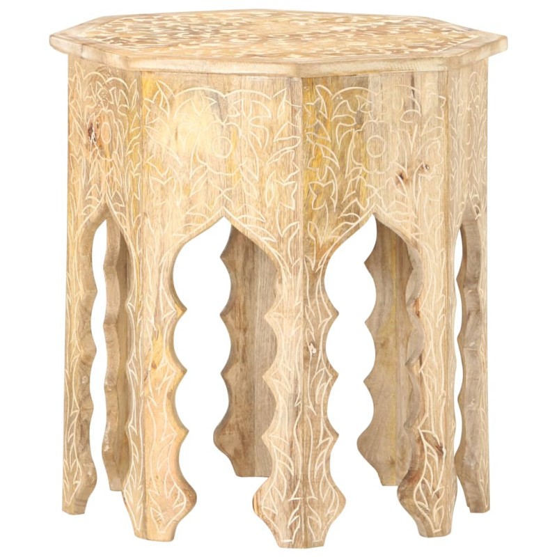 vidaXL Mesa auxiliar de madera maciza de mango Ø48 cm vidaXL Mesa auxiliar de madera maciza de mango Ø48 cm