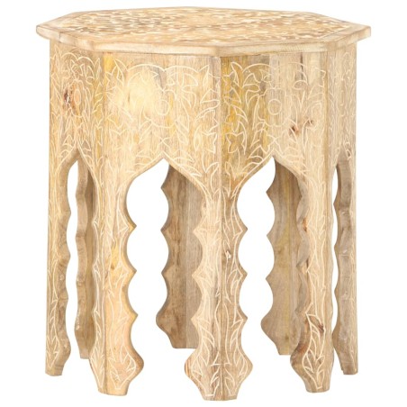 vidaXL Mesa auxiliar de madera maciza de mango Ø48 cm