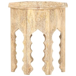 vidaXL Mesa auxiliar de madera maciza de mango Ø48 cm