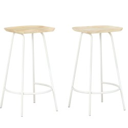 vidaXL Taburetes de cocina 2 unidades madera maciza de mango
