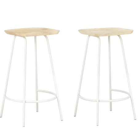 vidaXL Taburetes de cocina 2 unidades madera maciza de mango