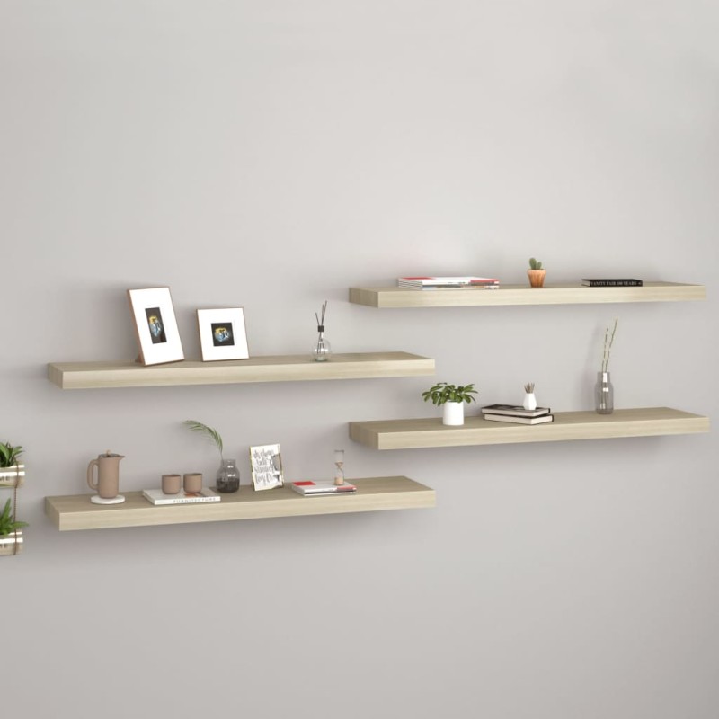 vidaXL Estantes flotantes de pared 4 uds MDF roble 90x23,5x3,8 cm vidaXL Estantes flotantes de pared 4 uds MDF roble 90x23,5x3,8 cm
