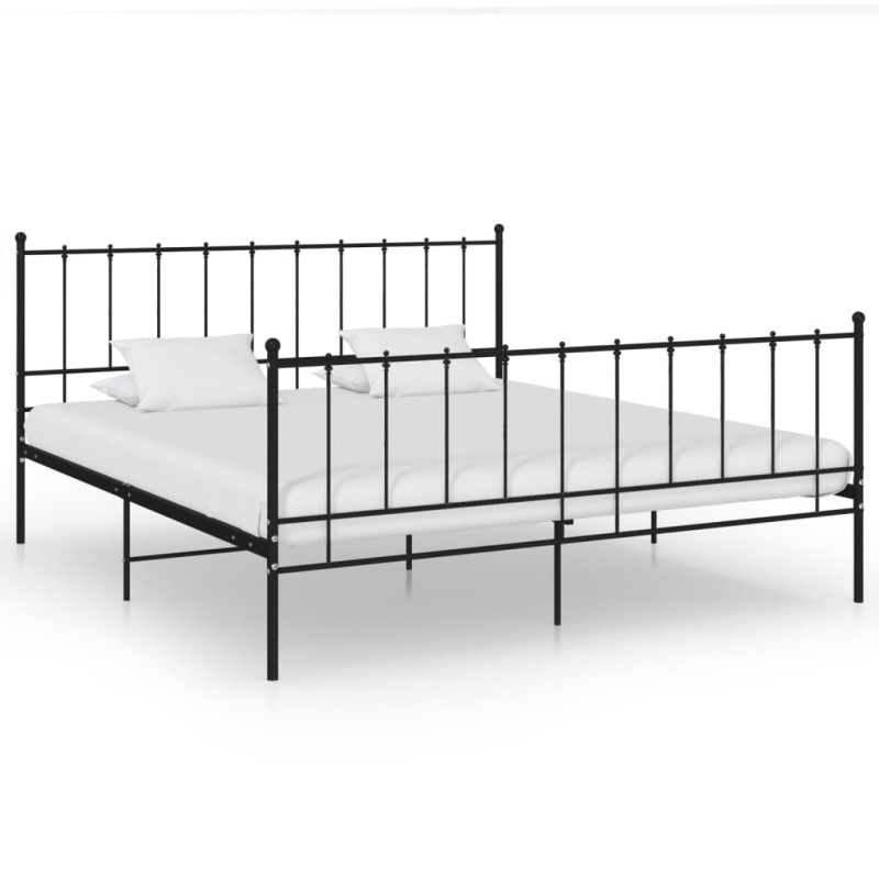 vidaXL Estructura de cama de metal negra 140x200 cm vidaXL Estructura de cama de metal negra 140x200 cm