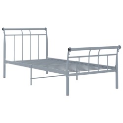vidaXL Estructura de cama de metal gris 100x200 cm