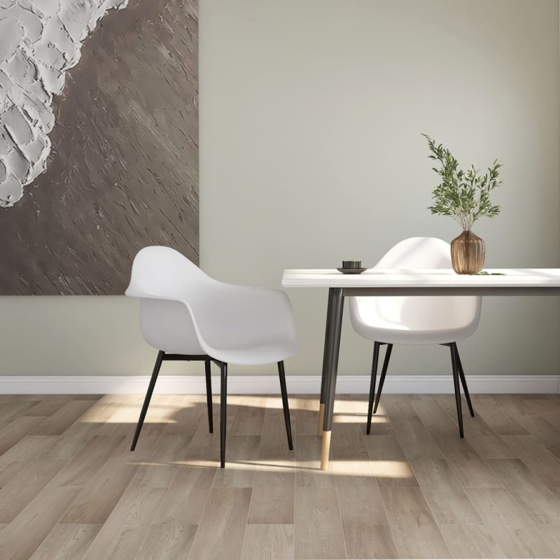 vidaXL Sillas de comedor 2 unidades blancas PP vidaXL Sillas de comedor 2 unidades blancas PP