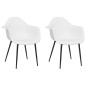 vidaXL Sillas de comedor 2 unidades blancas PP vidaXL Sillas de comedor 2 unidades blancas PP