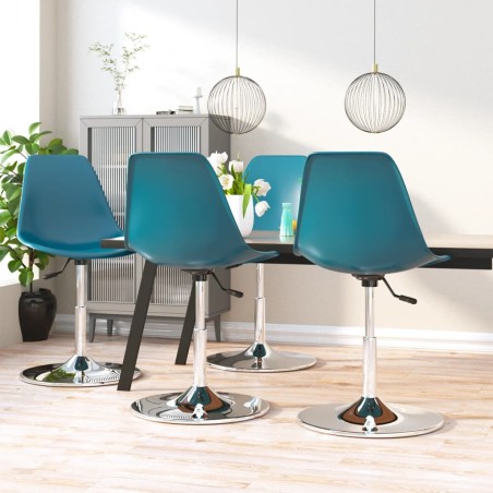 vidaXL Sillas de comedor giratorias 4 unidades PP turquesa 