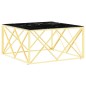 vidaXL Mesa de centro de acero inoxidable y vidrio dorada 80x80x40 cm vidaXL Mesa de centro de acero inoxidable y vidrio dorada 80x80x40 cm