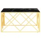 vidaXL Mesa de centro de acero inoxidable y vidrio dorada 80x80x40 cm vidaXL Mesa de centro de acero inoxidable y vidrio dorada 80x80x40 cm