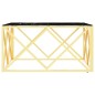 vidaXL Mesa de centro de acero inoxidable y vidrio dorada 80x80x40 cm vidaXL Mesa de centro de acero inoxidable y vidrio dorada 80x80x40 cm