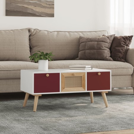 vidaXL Mesa de centro con cajones madera contrachapada 80x40x35,5 cm
