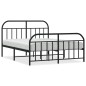 vidaXL Estructura de cama cabecero y pie de cama metal negro 150x200cm vidaXL Estructura de cama cabecero y pie de cama metal negro 150x200cm