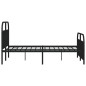 vidaXL Estructura de cama cabecero y pie de cama metal negro 150x200cm vidaXL Estructura de cama cabecero y pie de cama metal negro 150x200cm