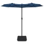 vidaXL Sombrilla doble con luces LED azul 316x240 cm