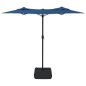 vidaXL Sombrilla doble con luces LED azul 316x240 cm
