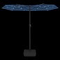 vidaXL Sombrilla doble con luces LED azul 316x240 cm