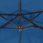 vidaXL Sombrilla doble con luces LED azul 316x240 cm