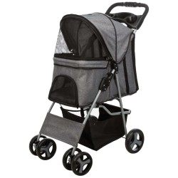 TRIXIE Cochecito de mascotas plegable para gatos y perros gris