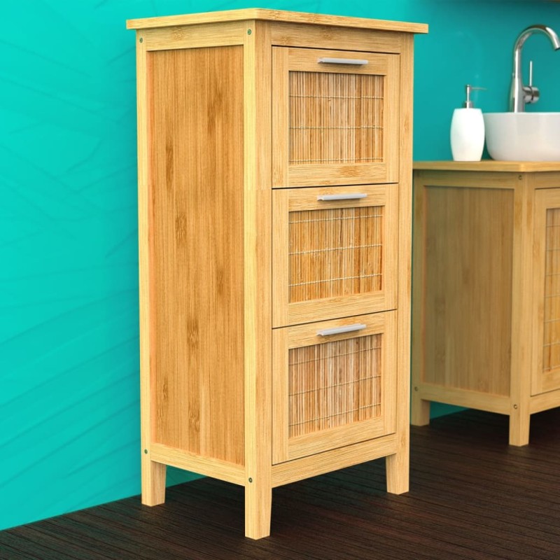 EISL Mueble de cuarto de baño con 3 cajones de bambú 30x42x82 cm EISL Mueble de cuarto de baño con 3 cajones de bambú 30x42x82 cm