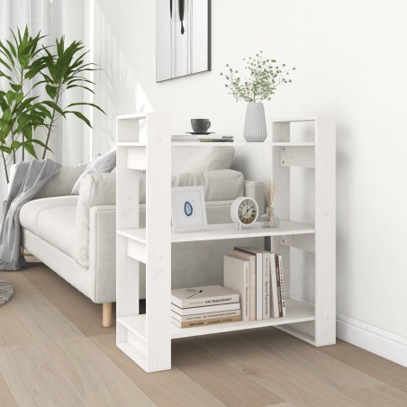 vidaXL Estantería/divisor de espacios madera pino blanco 80x35x91 cm