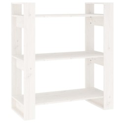 vidaXL Estantería/divisor de espacios madera pino blanco 80x35x91 cm